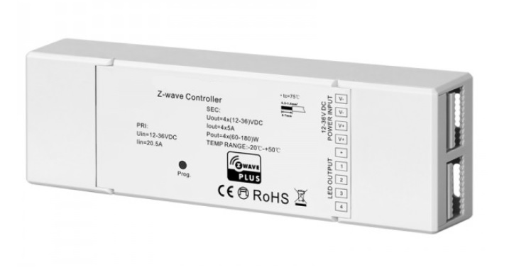 Driver 4 canali da 5A dimmerabili per lampade/strisce LED